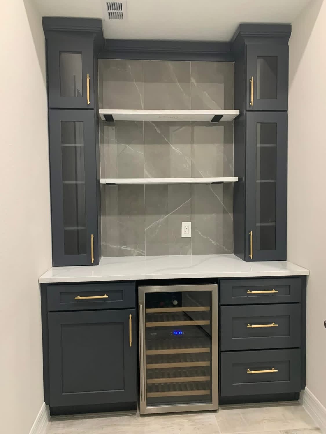 Custom coffee and wine bar built-in